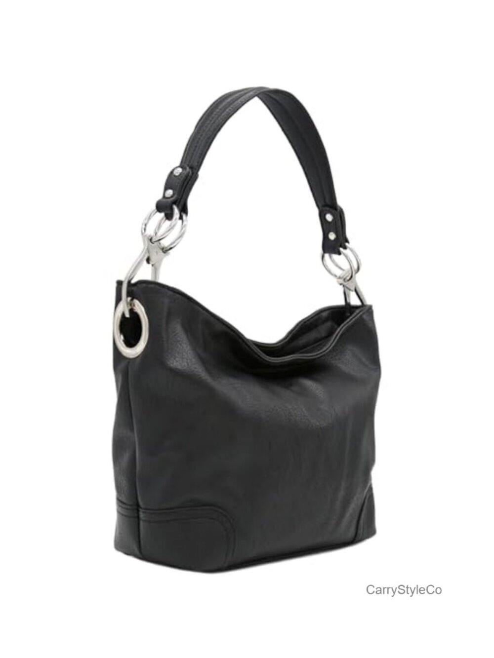 Hobo Shoulder Bag Faux Leather Detachable Strap Everyday Casual